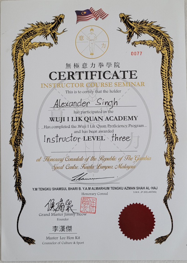Wuji I Liq Quan Instructor Level 3 Wuji I Liq Quan Instructor Level 3